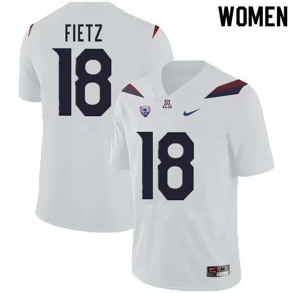 Women #18 Cameron Fietz Arizona Wildcats College Football Jerseys Sale-White